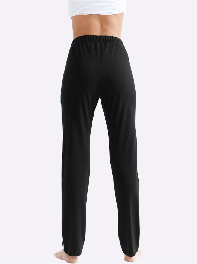 Pantalon de loisirs avec ceinture élastique et poches zippées - Taille standard - Moda Vilona Noir Vert - Kiabi