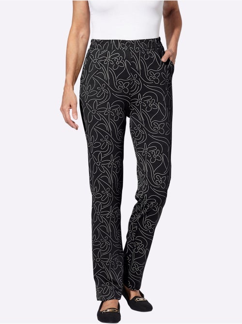 Pantalon de loisirs avec motif floral et ceinture élastique - taille standard - moda vilona - Kiabi Pantalon de loisirs avec motif floral et ceinture élastique - taille standard - moda vilona - Kiabi