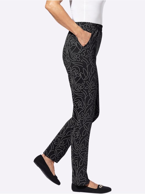 Pantalon de loisirs avec motif floral et ceinture élastique - taille standard - moda vilona - Kiabi Pantalon de loisirs avec motif floral et ceinture élastique - taille standard - moda vilona - Kiabi
