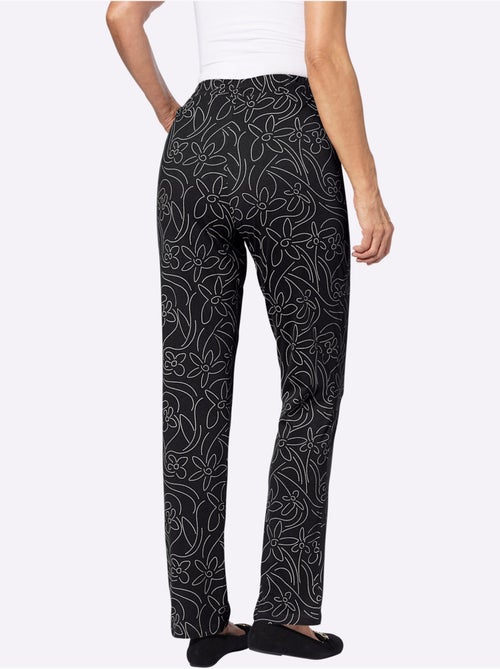 Pantalon de loisirs avec motif floral et ceinture élastique - taille standard - moda vilona - Kiabi Pantalon de loisirs avec motif floral et ceinture élastique - taille standard - moda vilona - Kiabi