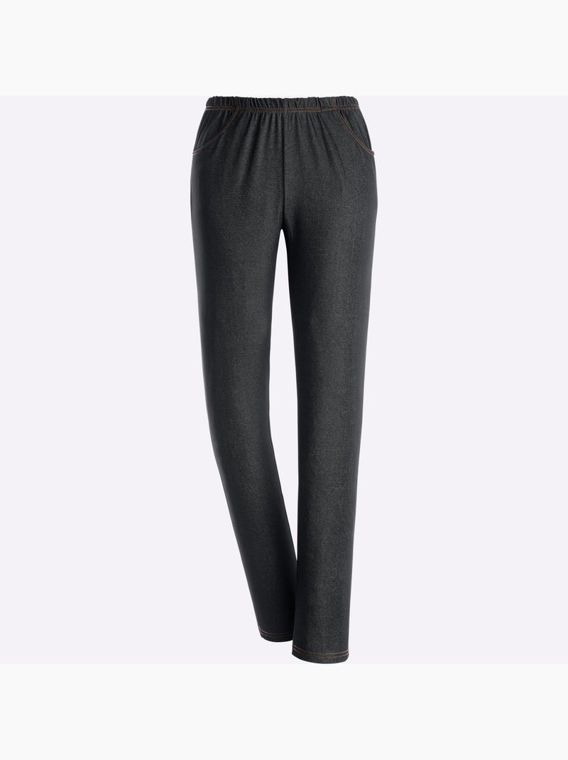 Pantalon de loisirs confortable avec ceinture élastique et poches - Taille standard - Moda Vilona Noir - Kiabi