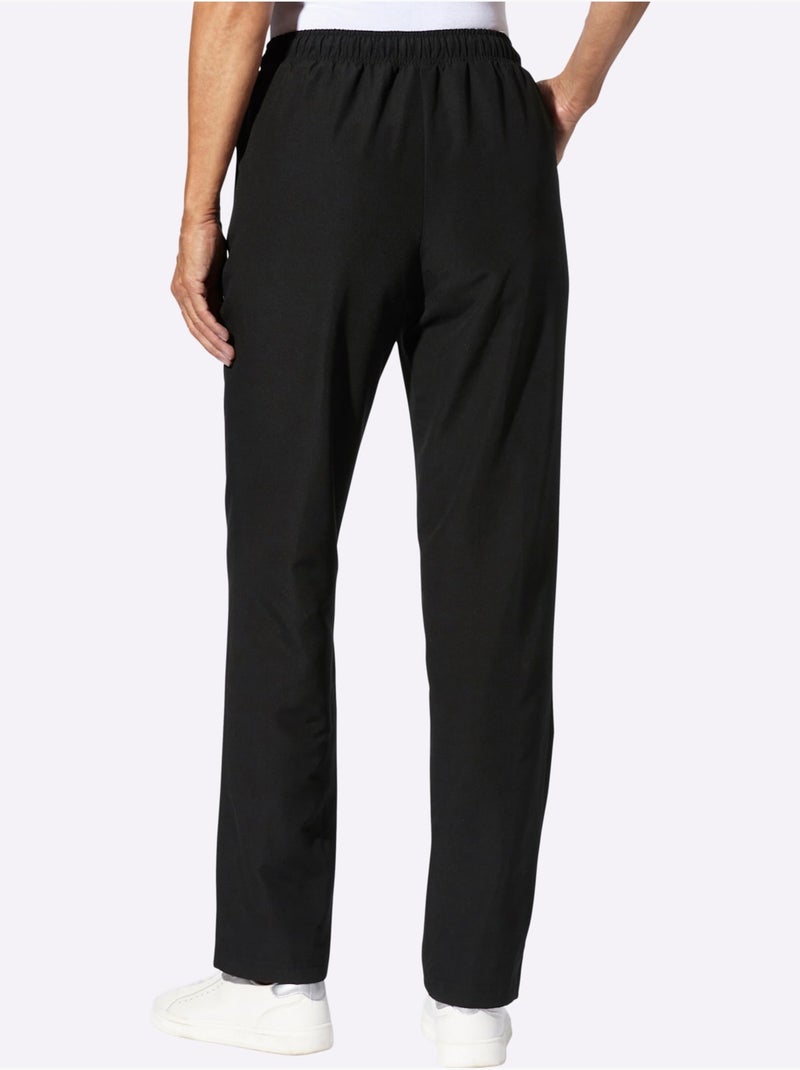 Pantalon de loisirs en microfibre avec ceinture élastique et poches - Taille standard - Moda Vilona Noir - Kiabi