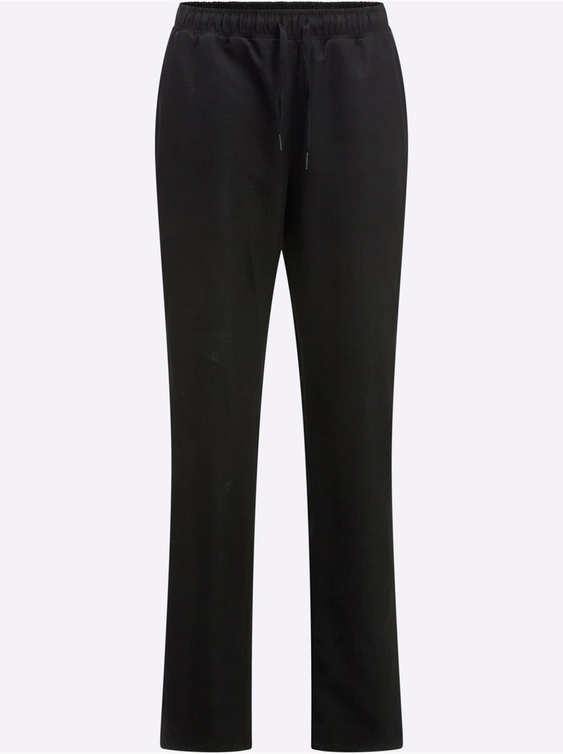 Pantalon de loisirs en microfibre avec ceinture élastique et poches - Taille standard - Moda Vilona Noir - Kiabi