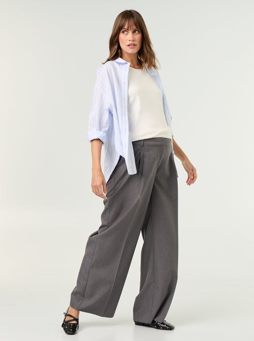 Pantalon de maternité à pinces - Kiabi