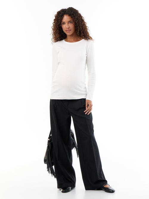 Pantalon de maternité à pinces - Kiabi