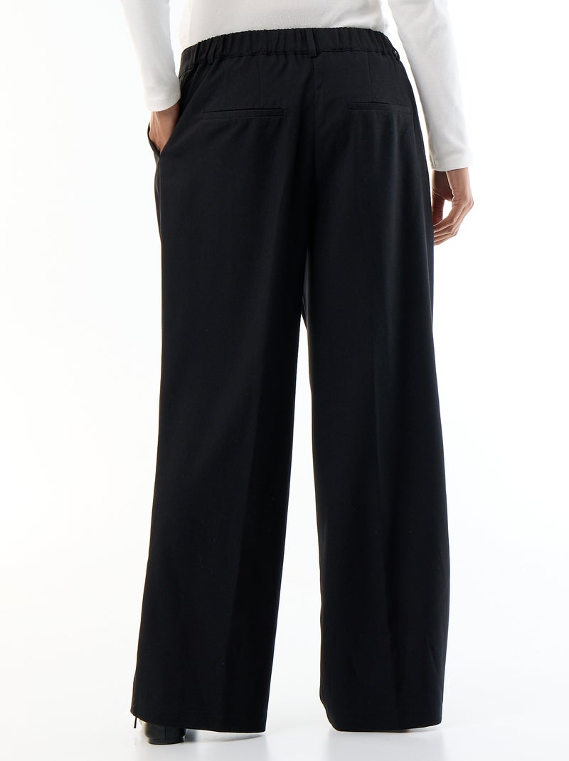 Pantalon de maternité à pinces Noir - Kiabi