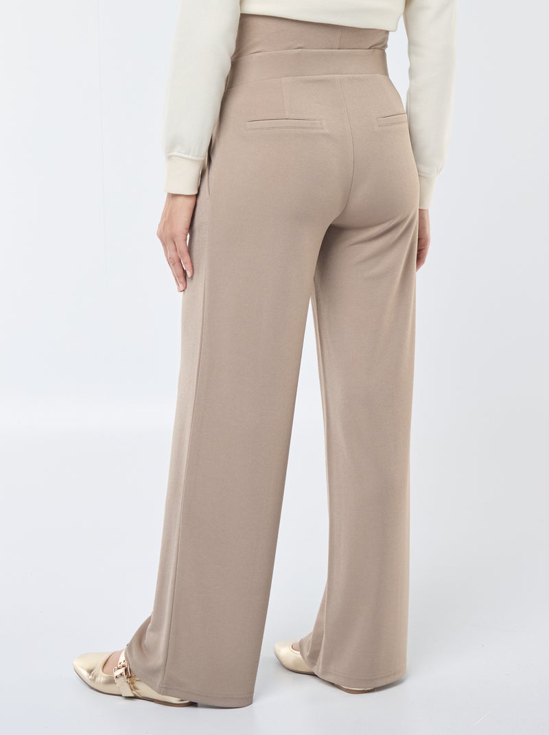 Pantalon de maternité coupe droite Beige - Kiabi