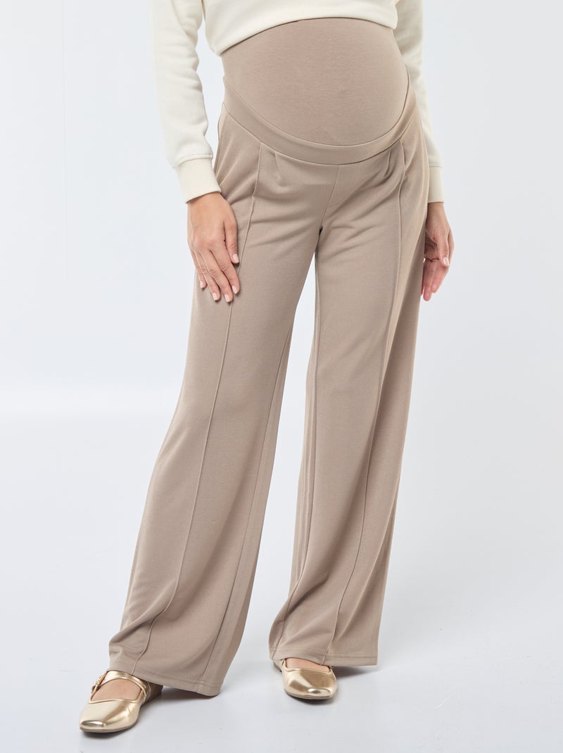 Pantalon de maternité coupe droite Beige - Kiabi