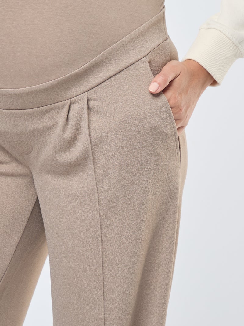 Pantalon de maternité coupe droite Beige - Kiabi