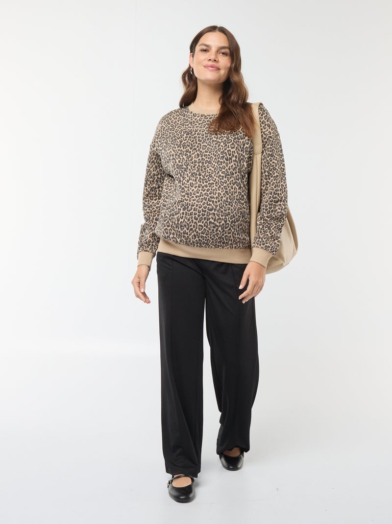 Pantalon de maternité coupe droite Noir - Kiabi