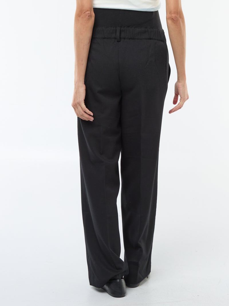 Pantalon de maternité coupe large de maternité Noir - Kiabi