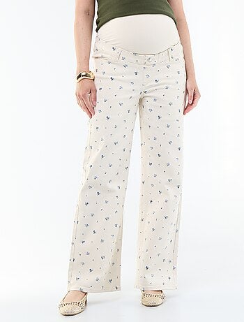 Pantalon de maternité en denim coupe wide leg