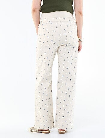 Pantalon de maternité en denim coupe wide leg