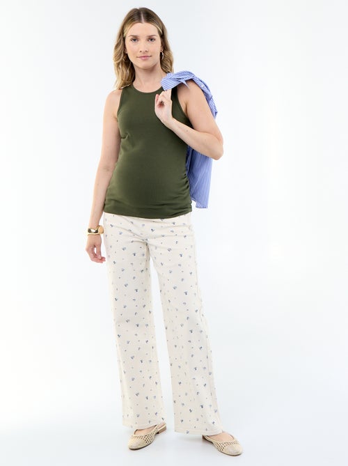 Pantalon de maternité en denim coupe wide leg - Kiabi Pantalon de maternité en denim coupe wide leg - Kiabi