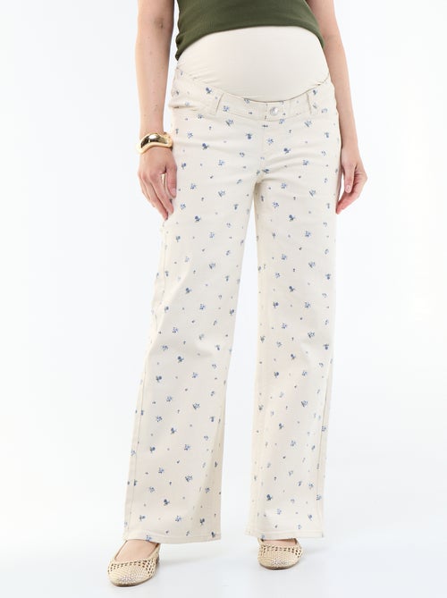 Pantalon de maternité en denim coupe wide leg - Kiabi Pantalon de maternité en denim coupe wide leg - Kiabi