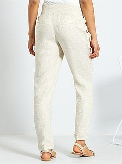 Pantalon de maternité en lin et viscose - Kiabi