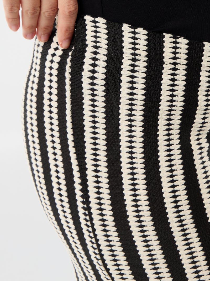 Pantalon de maternité en maille rayé Beige - Kiabi