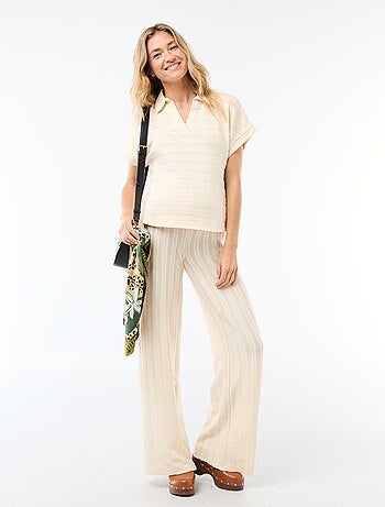 Pantalon de maternité en maille rayé