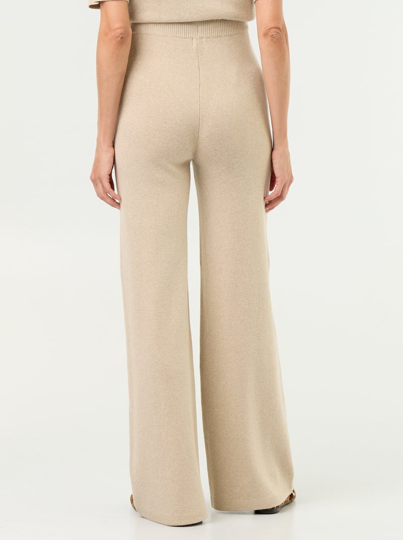 Pantalon de maternité large en maille Beige - Kiabi