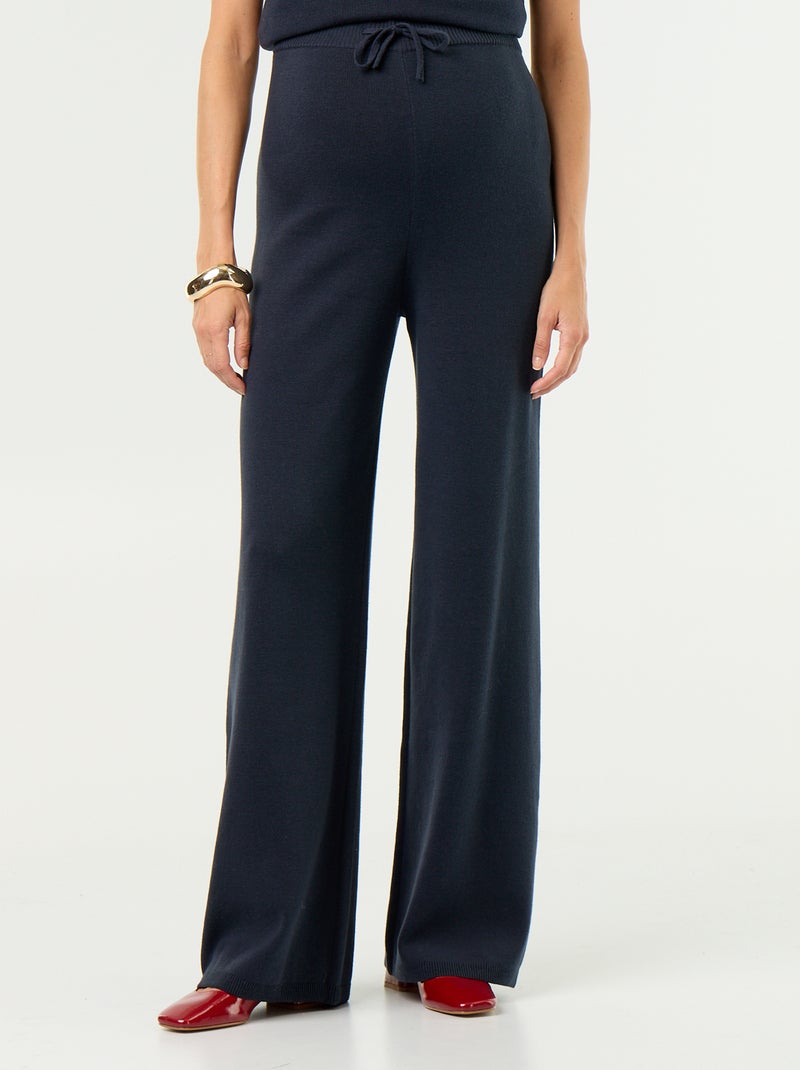 Pantalon de maternité large en maille Bleu - Kiabi