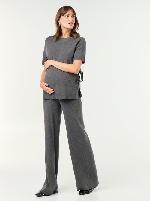 Pantalon de maternité large en maille - Kiabi