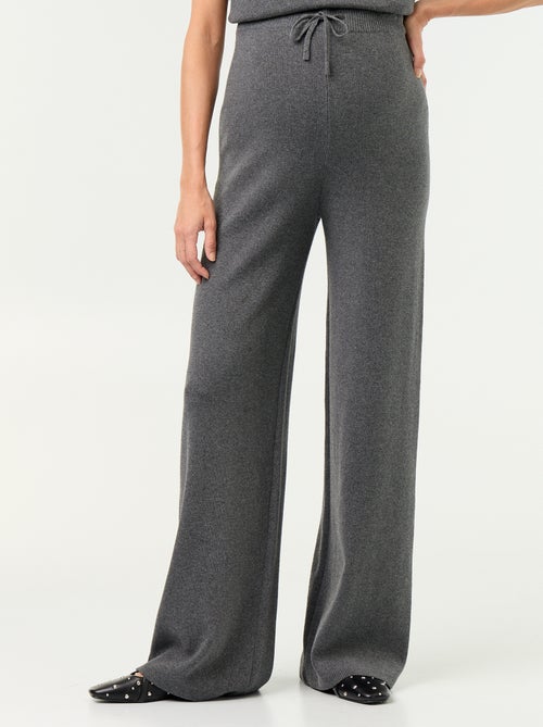 Pantalon de maternité large en maille - Kiabi