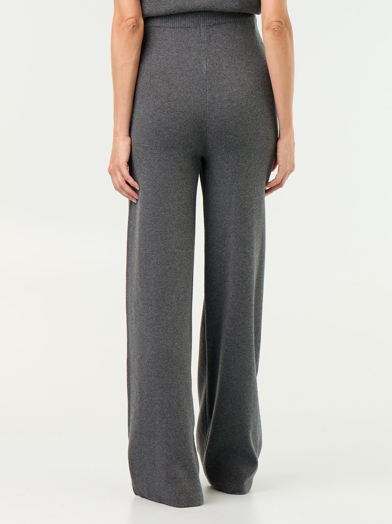Pantalon de maternité large en maille Gris - Kiabi