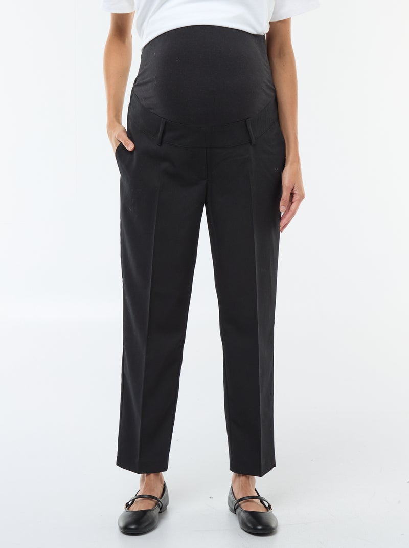 Pantalon de maternité large en maille Milano Noir - Kiabi