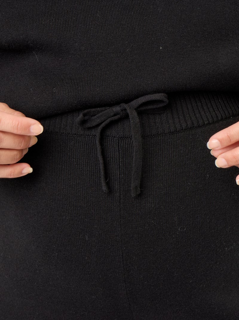 Pantalon de maternité large en maille Noir - Kiabi