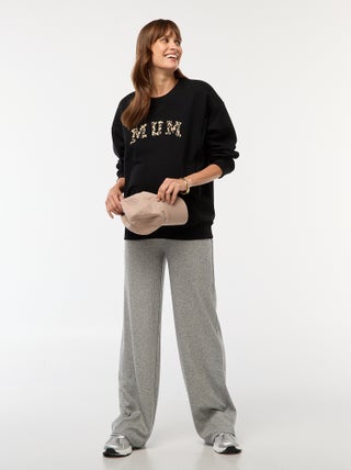 Pantalon de maternité large en rib