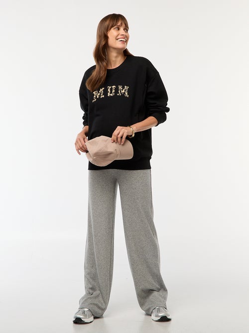 Pantalon de maternité large en rib - Kiabi