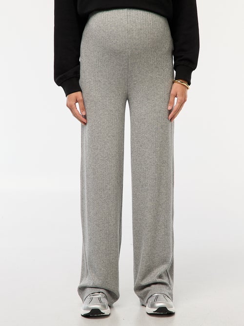 Pantalon de maternité large en rib - Kiabi