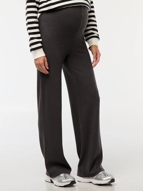 Pantalon de maternité large en rib - Kiabi