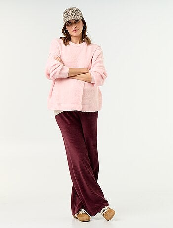 Pantalon de maternité large en velours côtelé