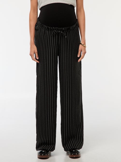 Pantalon de maternité large rayé - Kiabi