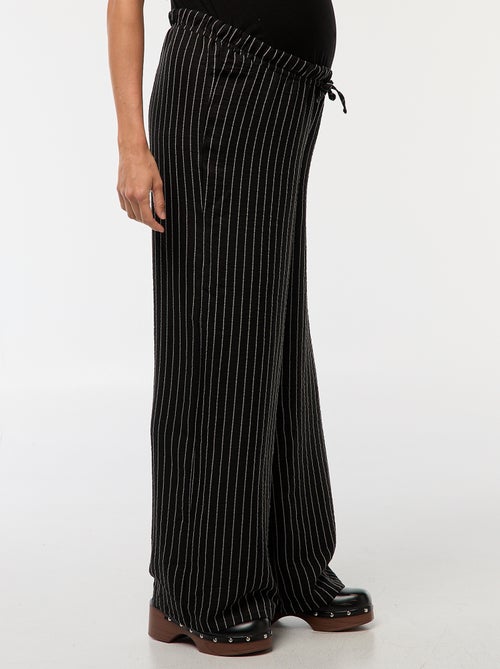 Pantalon de maternité large rayé - Kiabi