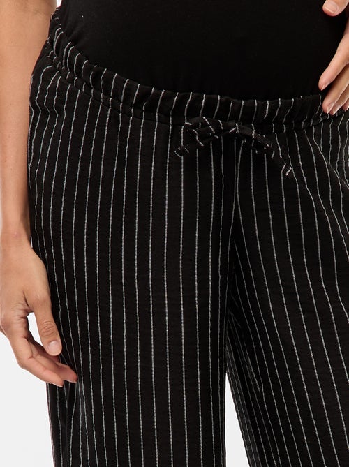 Pantalon de maternité large rayé - Kiabi