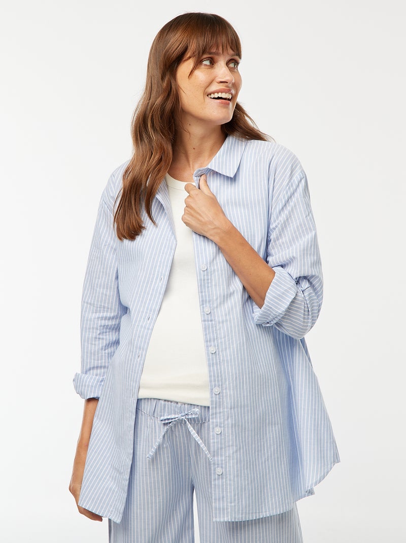 Pantalon de maternité rayé Bleu rayé - Kiabi
