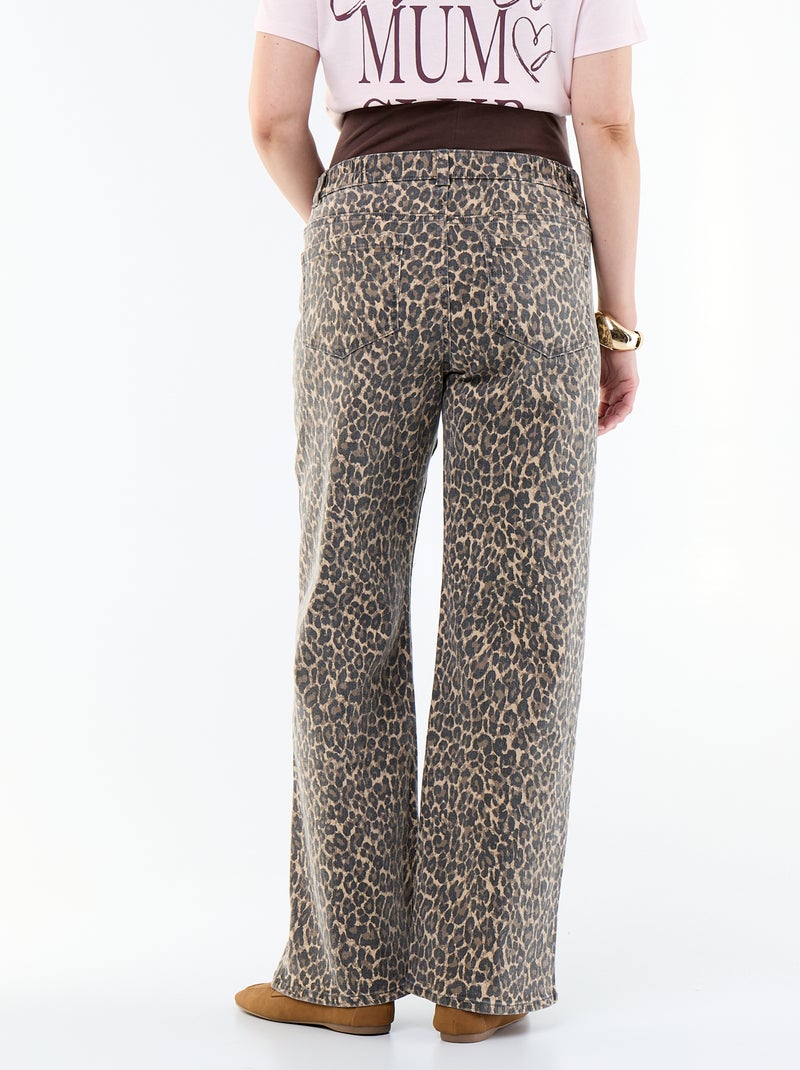 Pantalon de maternité wide leg Beige - Kiabi