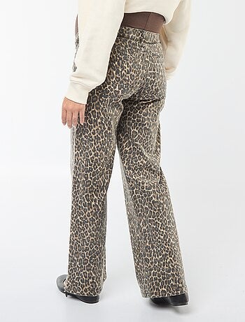Pantalon de maternité wide leg imprimé léopard