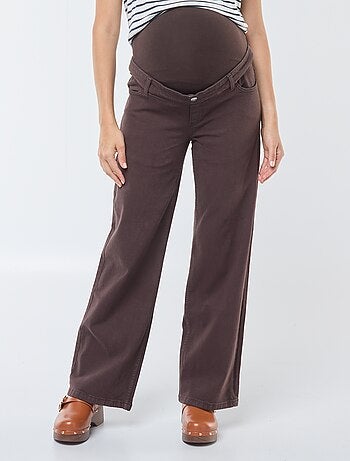 Pantalon de maternité wide leg imprimé léopard