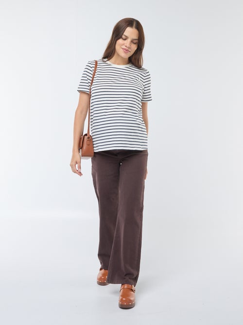 Pantalon de maternité wide leg imprimé léopard - Kiabi
