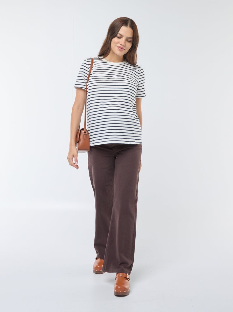 Pantalon de maternité wide leg imprimé léopard