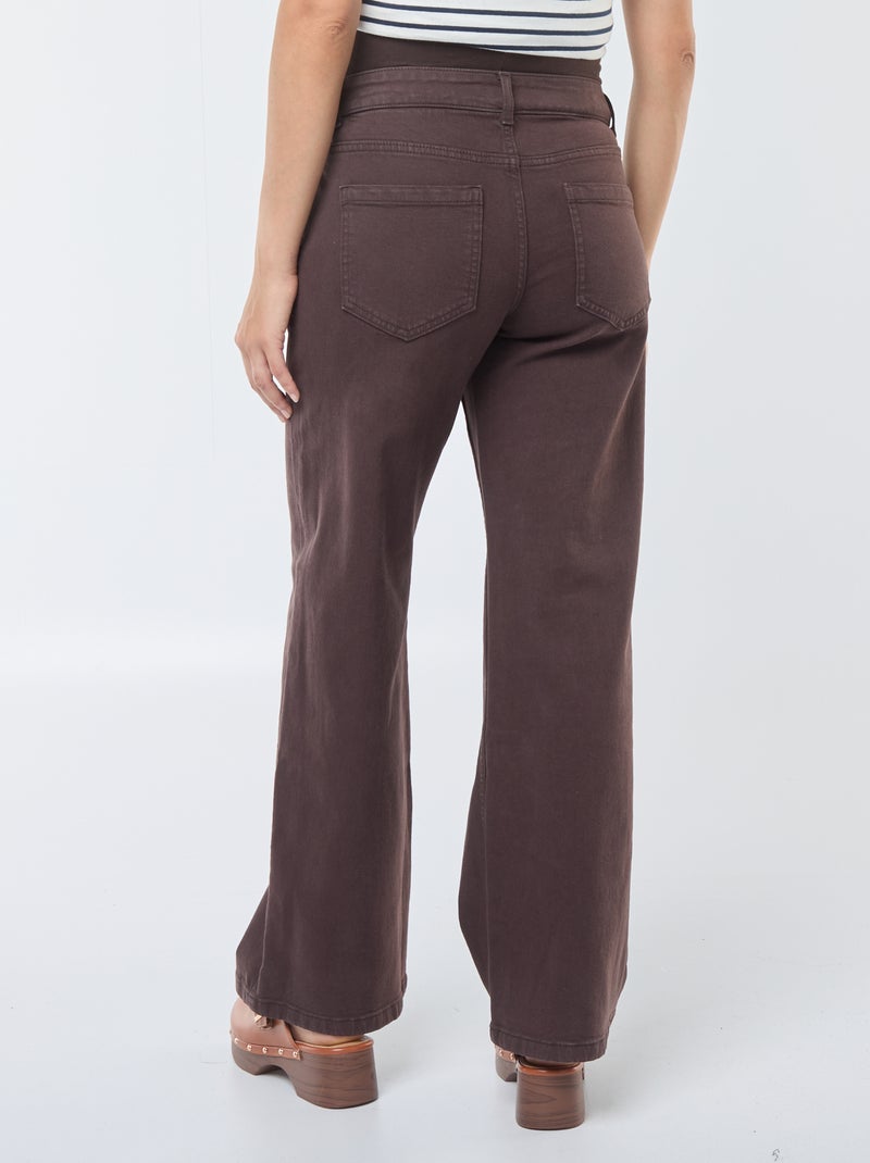 Pantalon de maternité wide leg imprimé léopard Marron - Kiabi