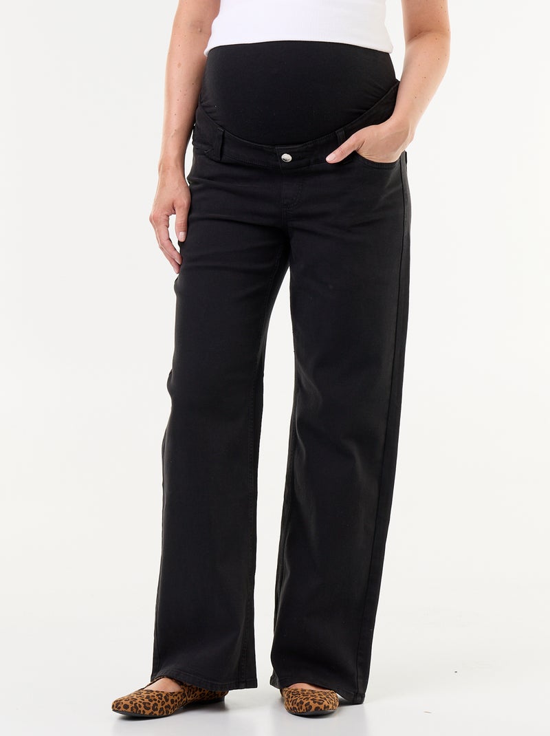 Pantalon de maternité wide leg Noir - Kiabi