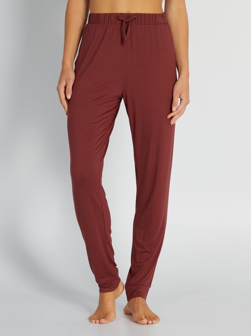 Pantalon de nuit fluide Rouge - Kiabi