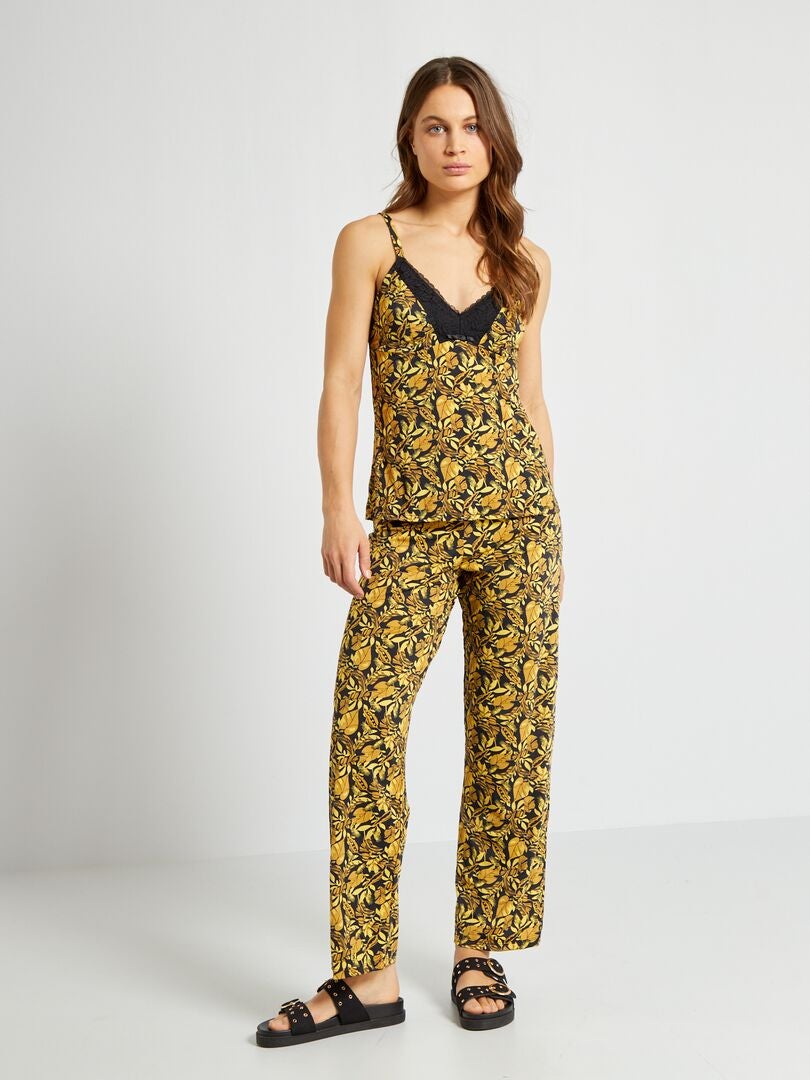 Pantalon de nuit Jaune/noir - Kiabi