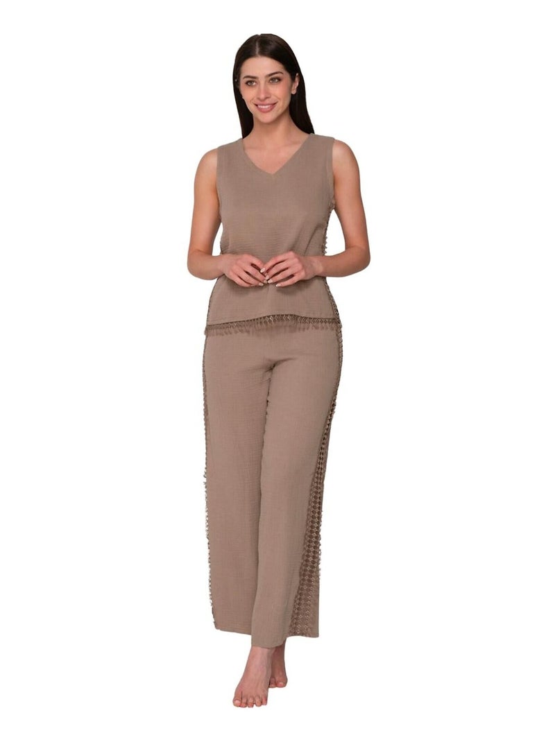 Pantalon de plage Bliss Marron - Kiabi