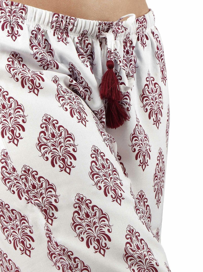 Pantalon de plage Cord Violet prune - Kiabi