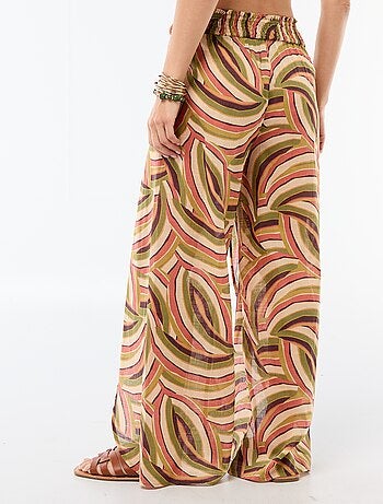 Pantalon de plage en viscose imprimée